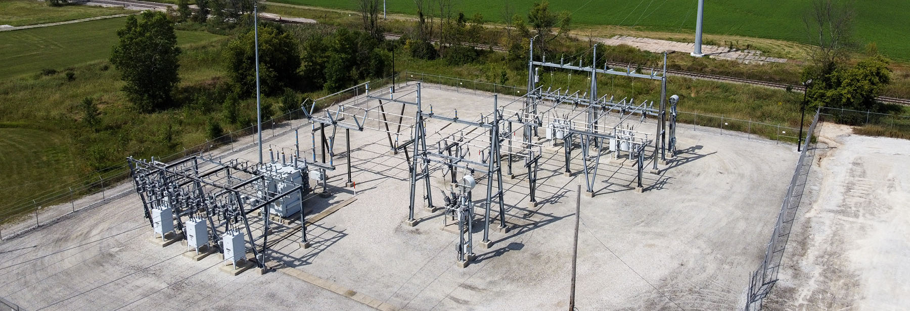 aerial view of an electric power station