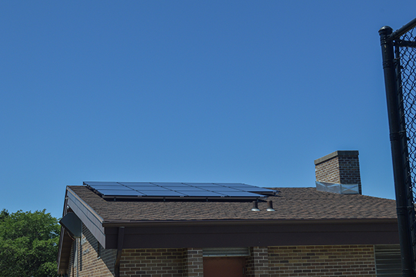 Solar panels on a rooftop