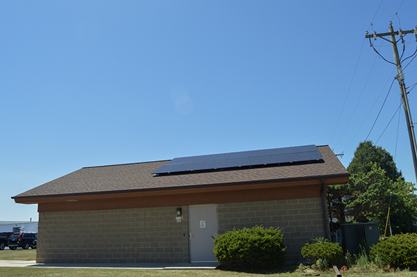 Solar panels on a rooftop