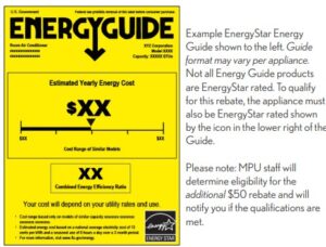 energy guide disclaimer information