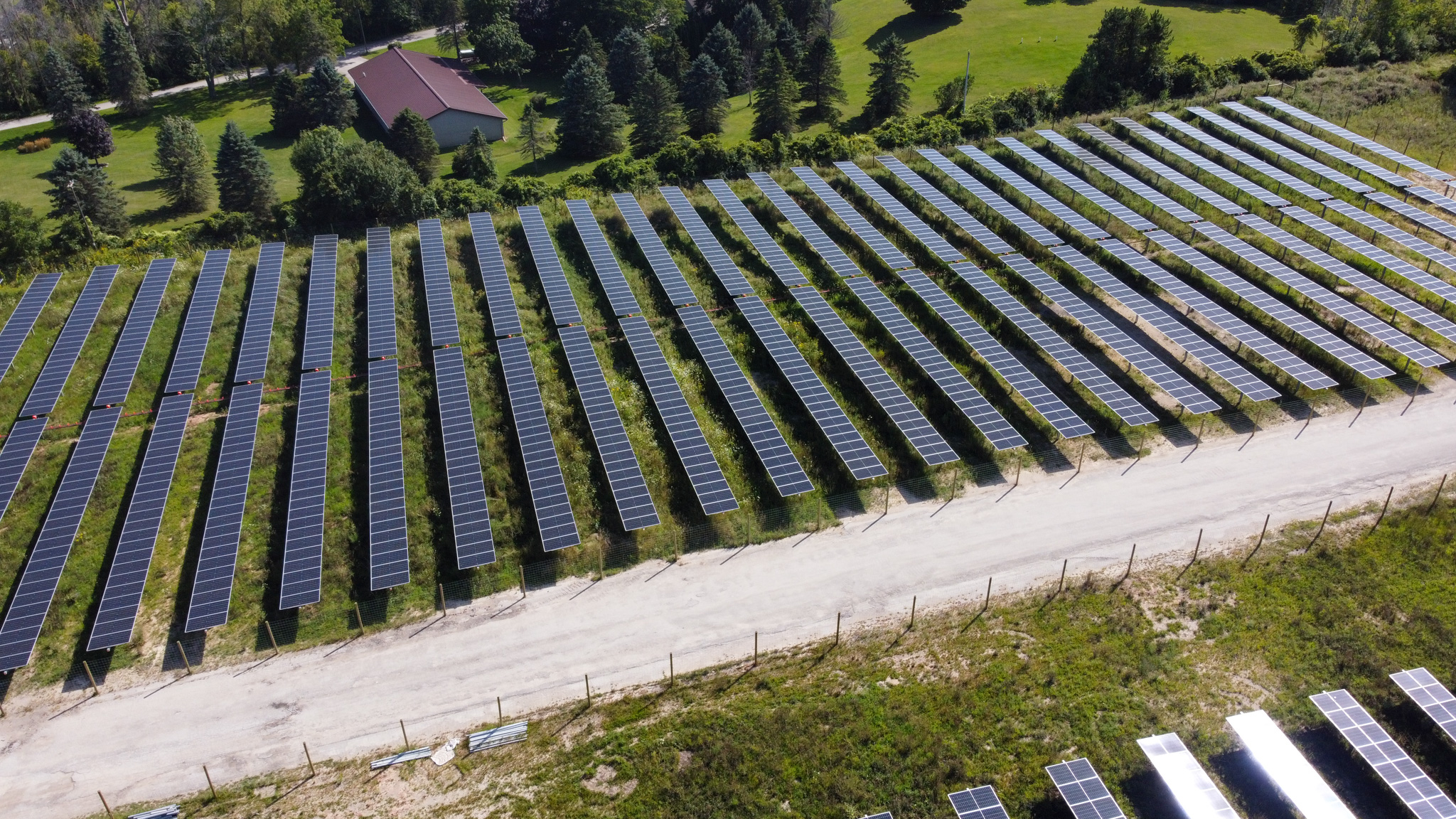 solar panels in a community solar garden